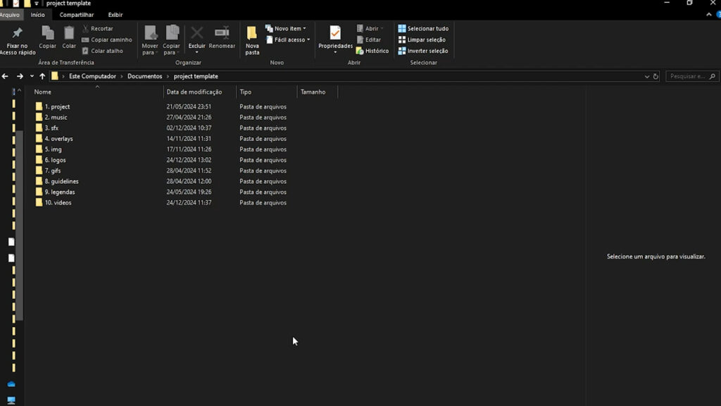 an organized project folder structure - thiago alves videomaker