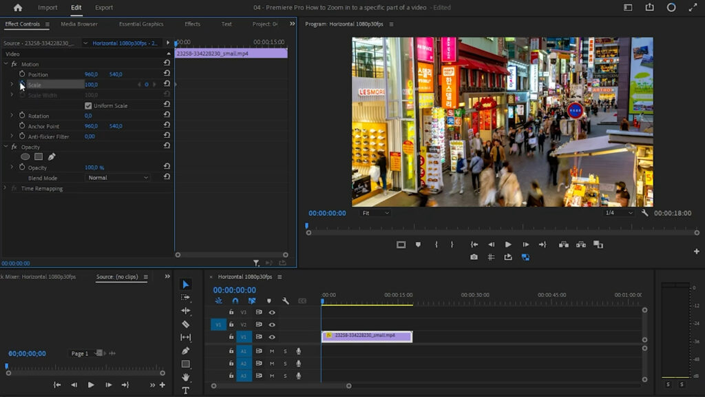 scale keyframe being created - thiago alves videomaker