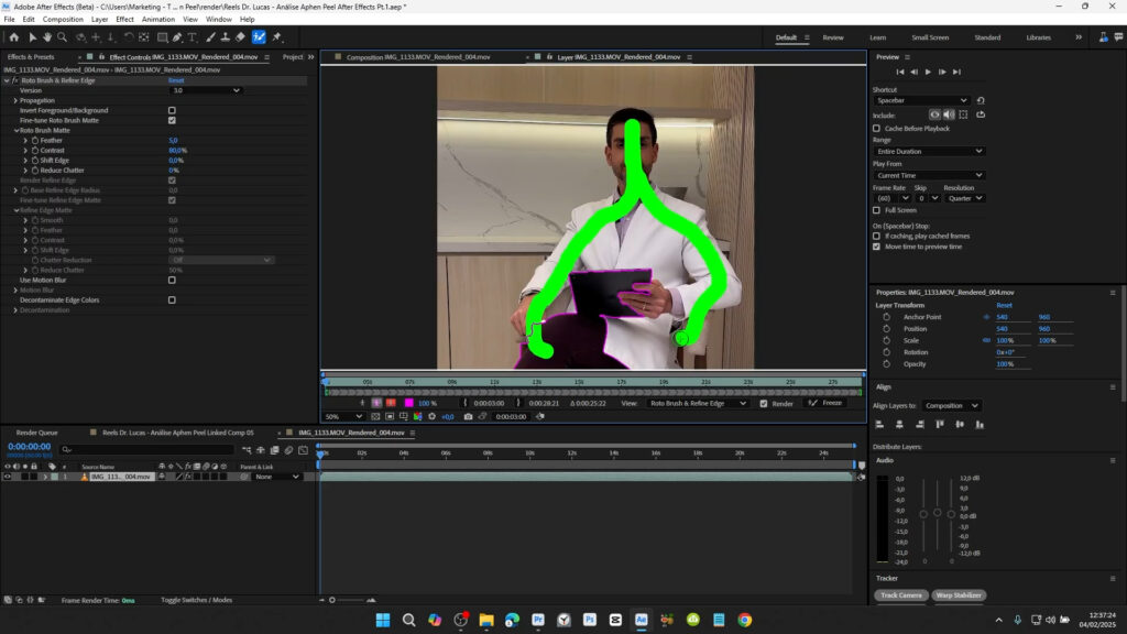 Video Background Removal Tutorial After Effects Roto Brush selection